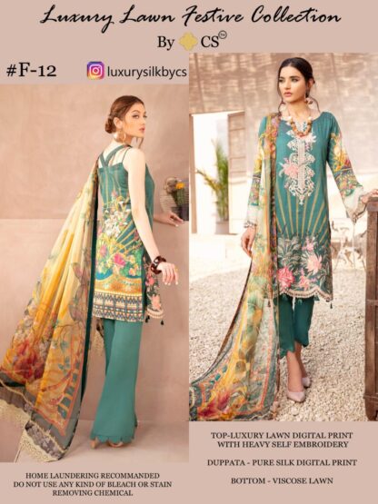 CS LUXURY LAWN VOL 3 F 12 PAKISTANI SUITS ONLINE SHOPPING