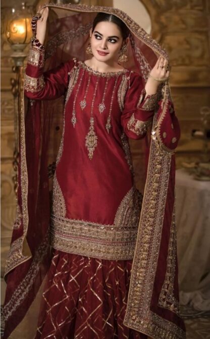 JUVI FASHION JF 266 RED PAKISTANI SUITS AT WHOLESALE PRICE