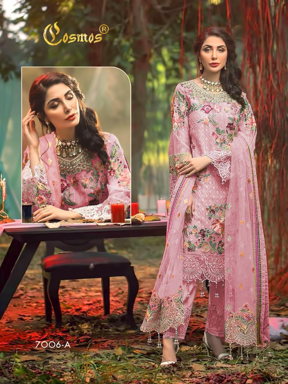 COSMOS FASHION 7006 A PAKISTANI SUITS IN SINGLE PIECE BUY