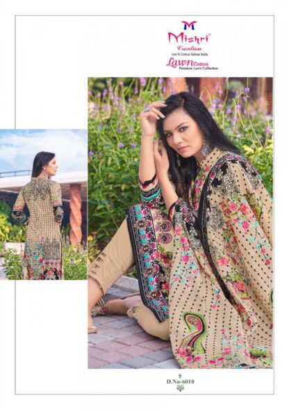 MISHRI CREATION LAWN COTTON VOL 6 6001 TO 6010 SALWAR KAMEEZ WHOLESALER - Image 13
