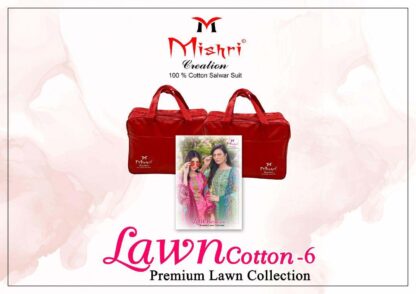 MISHRI CREATION LAWN COTTON VOL 6 6001 TO 6010 SALWAR KAMEEZ WHOLESALER