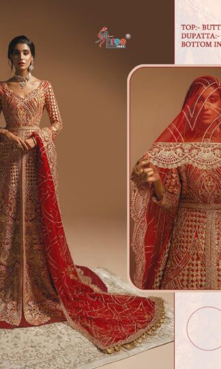 SHREE FABS S 164 RED PAKISTANI BRIDAL SUITSSHREE FABS S 164 RED PAKISTANI BRIDAL SUITS