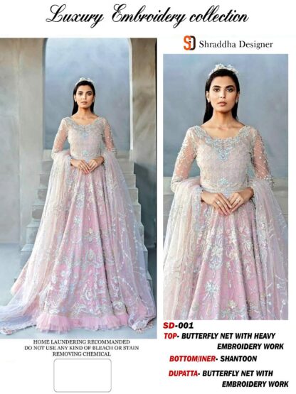 SHRADDHA DESIGNER 001 PINK PAKISTANI SUITS LATEST COLLECTION