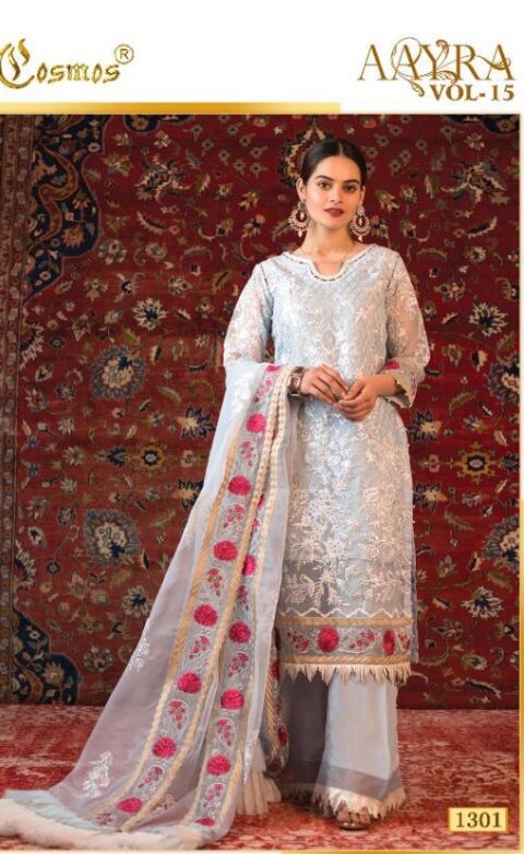 COSMOS AAYRA VOL 15 1301 PAKISTANI SUITS IN SINGLE PIECE
