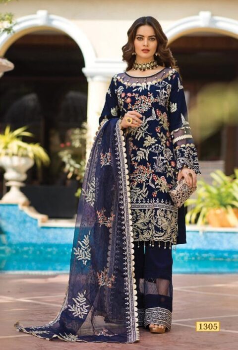 COSMOS AAYRA VOL 15 1305 BLUE PAKISTANI SUITS