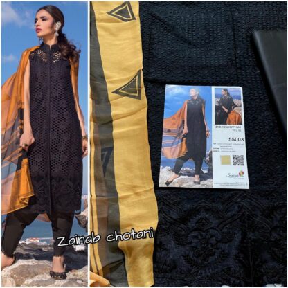 SANIYA TRENDZ ZAINAB COLLECTION VOL 1 55003 BLACK PAKISTANI SALWAR SUITS WHOLESALER