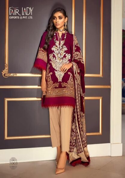 FAIRLADY 7003 SANA SAFINAZ MUZLIN JAM SATIN SALWAR KAMEEZ WHOLESALER