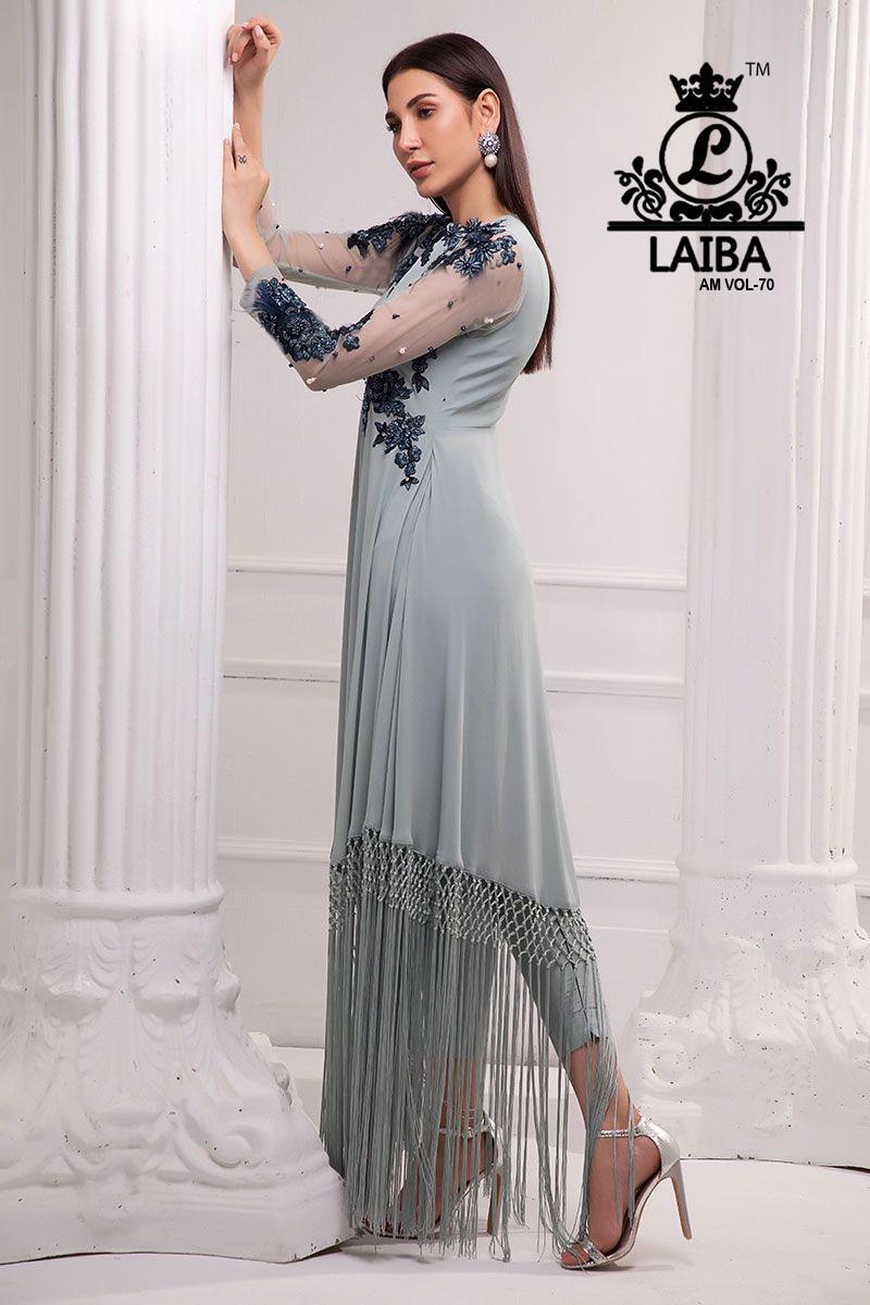 Laxuria Trendz Presents Design No 1123 Pure Georgette Pakistani Style Kurti  With Cigarette Pant Collection