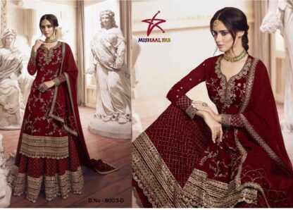 MISHAAL FAB 8003 D RED PAKISTANI DRESS