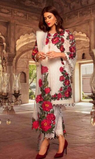 RAMSHA FASHION R 188 WHITE RED PAKISTANI SUITS SUPPLIERRAMSHA FASHION R 188 WHITE RED PAKISTANI SUITS SUPPLIER