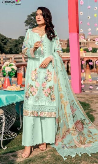 SANIYA TRENDZ 101 D ROUCHE 4 NX PAKISTANI SUITS WHOLESALERSANIYA TRENDZ 101 D ROUCHE 4 NX PAKISTANI SUITS WHOLESALER