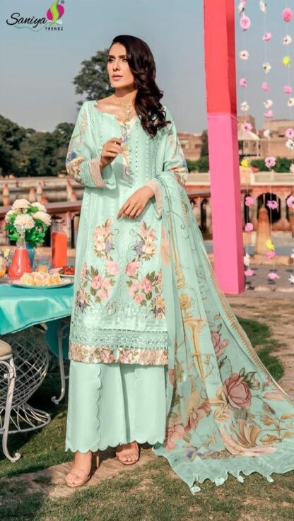 SANIYA TRENDZ 101 D ROUCHE 4 NX PAKISTANI SUITS WHOLESALER