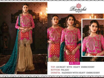 RAMSHA FASHION R 137 SHARARA SUITS WHOLESALER