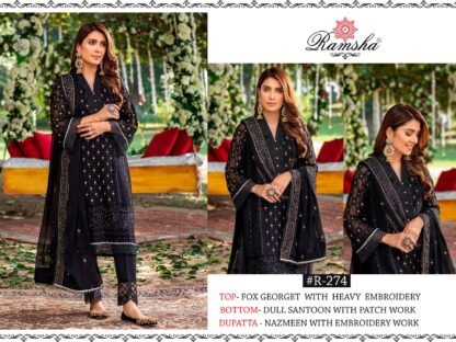 RAMSHA FASHION R 274 PAKISTANI SALWAR KAMEEZ WHOLESALER IN INDIA