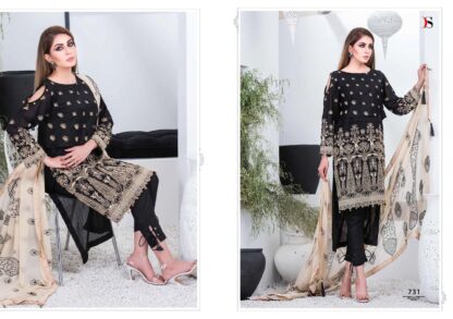 DEEPSY SUITS 731 PAKISTANI BLACK SUITS AT WHOLESALE PRICE