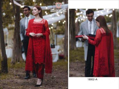 HOOR TEX 18002 A RED DESIGNER DRESS AT WHOLESALE PRICE