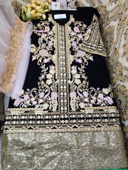 SHREE FABS S 127 BLACK PAKISTANI SUITS SUPPLIER