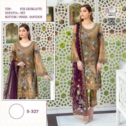 SHREE FABS S 327 PAKISTANI SUITS IN SINGLE PIECE