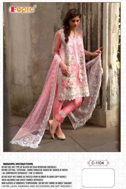 FEPIC ROSEMEEN C 1104 PINK PAKISTANI SUITS AT WHOLESALE PRICE