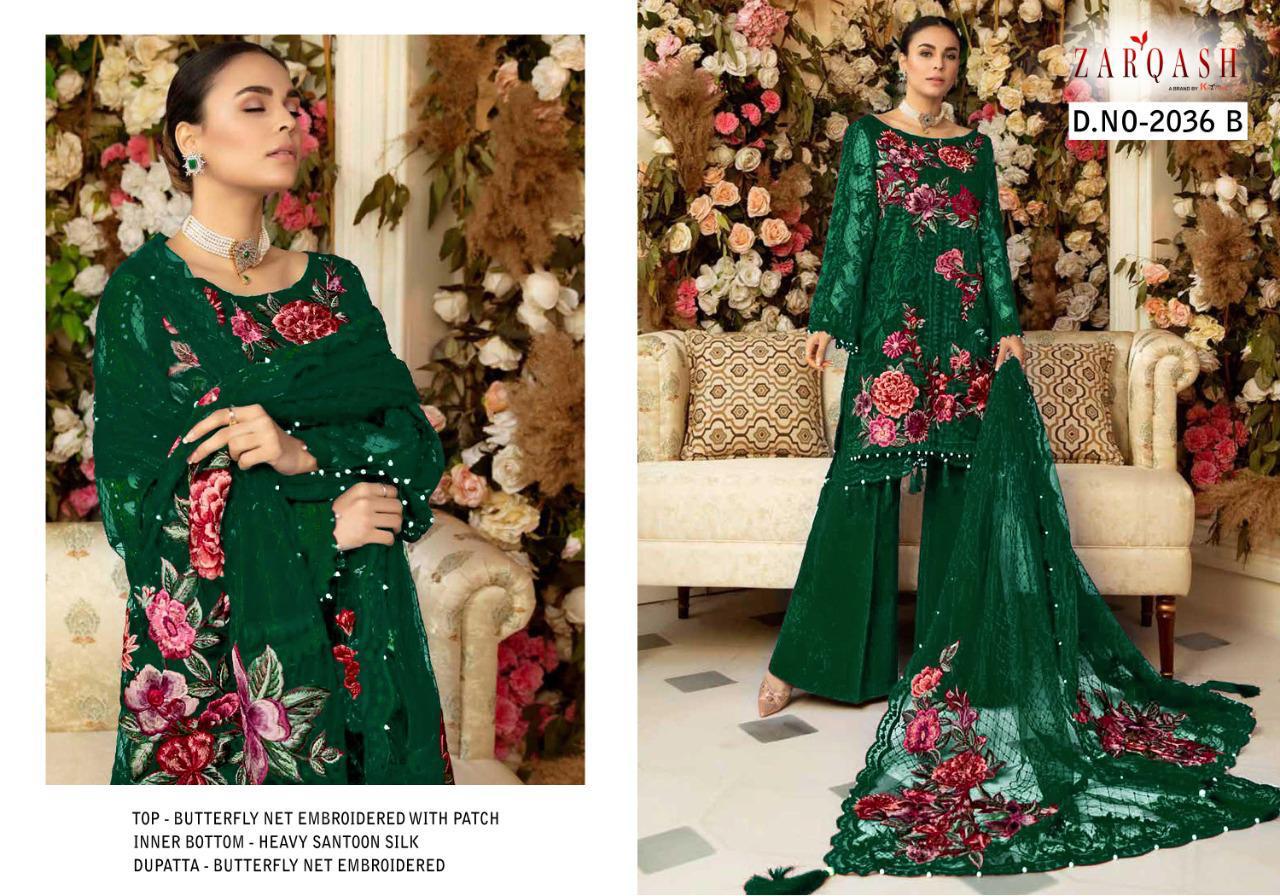 ZARQASH EID FESTIVE COLLECTION 2036 B PAKISTANI SUITS SUPPLIER IN INDIA