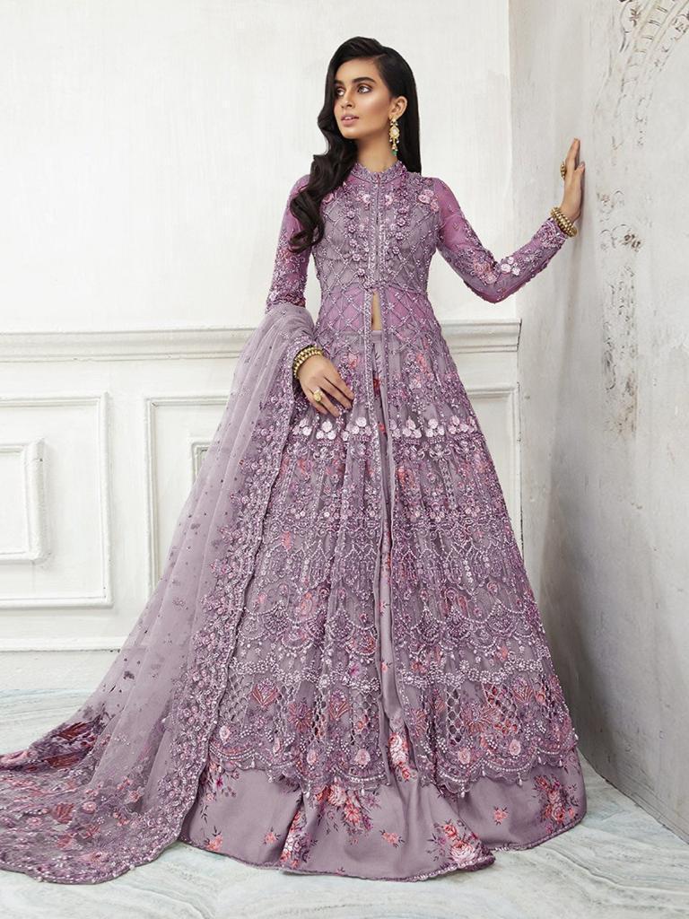 Party Wear Wedding Suit Heavy Salwar White Pakistani Indian Designer Long  Gown -