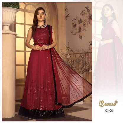 COSMOS C 3 RED PAKISTANI SALWAR KAMEEZ MANUFACTURER