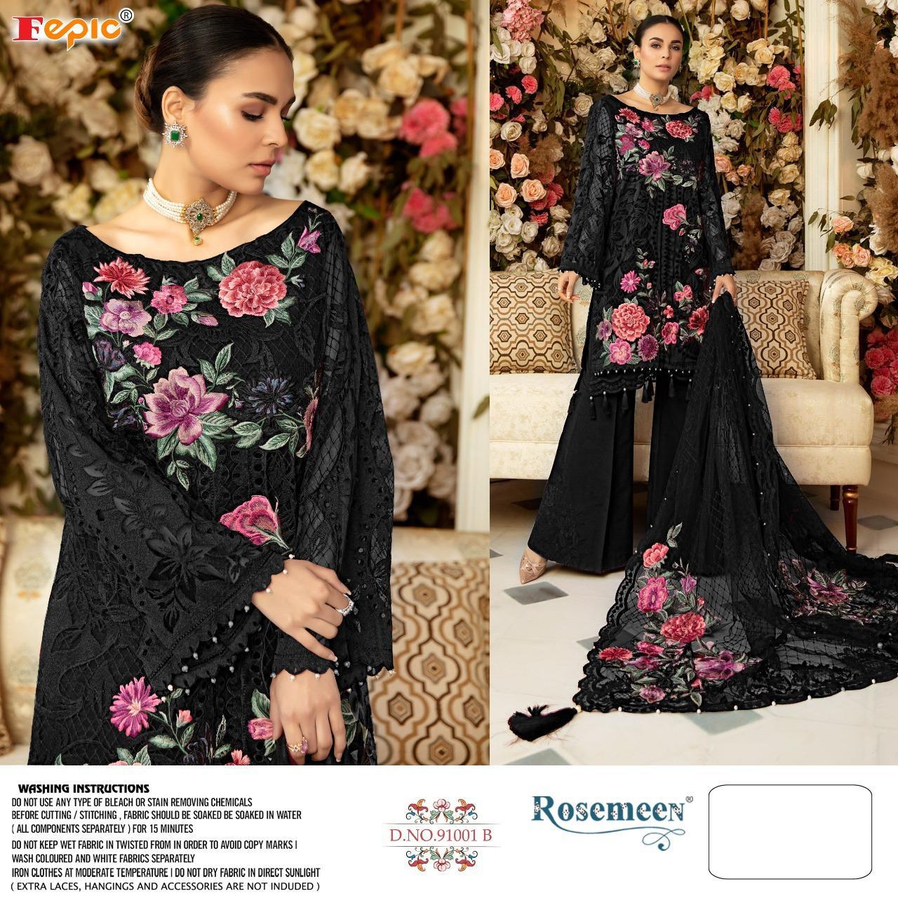 FEPIC ROSEMEEN 91001 B BLACK DRESS MATERIAL