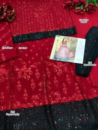 COSMOS C 3 RED PAKISTANI SALWAR KAMEEZ MANUFACTURER