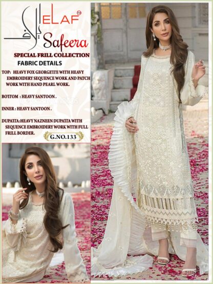 ELAF SAFEERA 133 WHITE PAKISTANI DRESS MATERIAL ONLINE SHOPPING IN INDIA