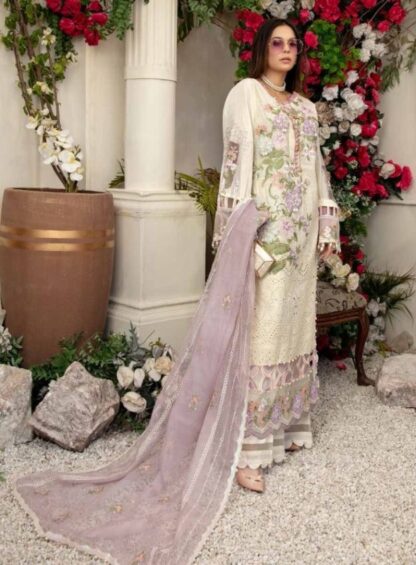 SANIYA TRENDZ 1002 ADAN LIBAAS GEORGETTE COLLECTION WHITE SALWAR KAMEEZ