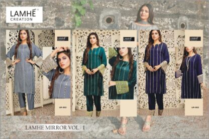LAMHE CREATION MIRROR VOL 1 SALWAR KAMEEZ WHOLESALER LAMHE CREATION MIRROR VOL 1, SALWAR KAMEEZ BEST PRICE, SALWAR KAMEEZ WHOLESALER  PAKISTANI KURTIS, Single, THE LIBAS COLLECTION