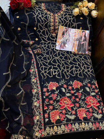 ALIF FASHION A 25 RAZIA SULTAN BLACK SALWAR KAMEEZ WHOLESALER