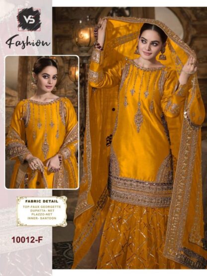 VS FASHION 10012 F YELLOW PAKISTANI SUITS SUPPLIER