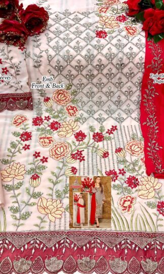 ALIF FASHION HALEEMA A 23 RED DRESSES MATERIALALIF FASHION HALEEMA A 23 RED DRESSES MATERIAL