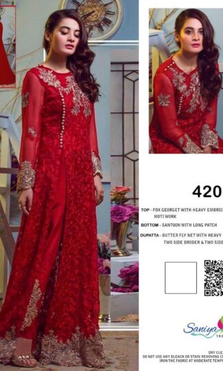 SANIYA TRENDZ 42003 RED DRESSES WHOLESALER