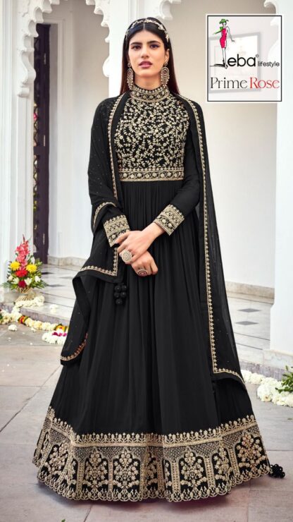EBA LIFESTYLE PRIME ROSE 1320 A BLACK GOWN AT WHOLESALE PRICE IN INDIA