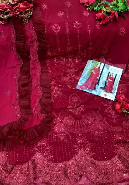 SHREE FABS S 362 RED PAKISTANI SUITS WHOLESALER HYDERABAD