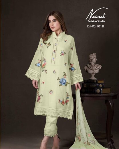 NAIMAT FASHION STUDIO NFS 1018 BERRY GREEN KURTIS WHOLESALER SURAT