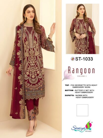 SANIYA TRENDZ ST 1033 PAKISTANI SUITS ONLINE