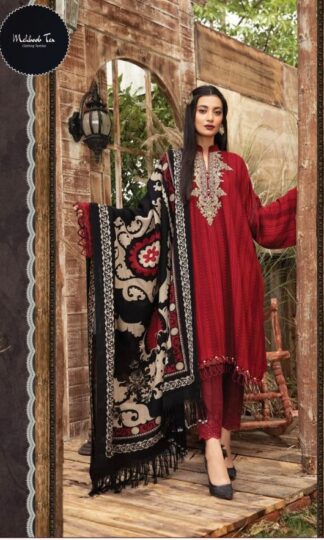 MEHBOOB TEX 7773 RED WINTER COLLECTION PASHMINA SUITS FOR WINTER