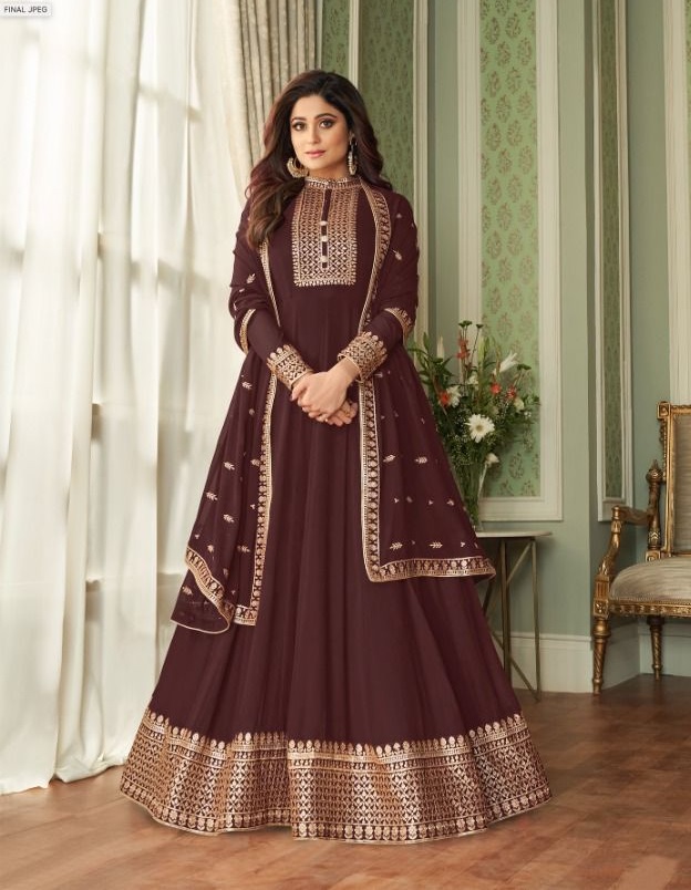 Net Fabric Fancy Embroidered Function Wear Anarkali Salwar Suit In Dar | Anarkali  gown, Net gowns, Gown suit