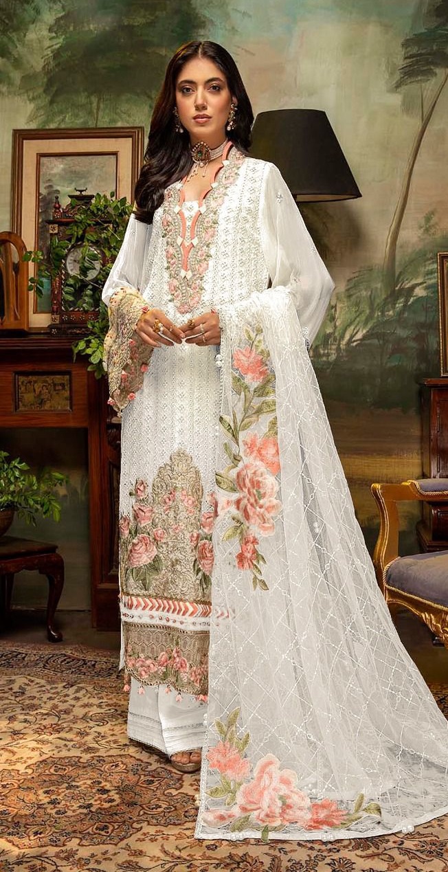 White Dress Pakistani in Long Kameez Trouser Style | White dress pakistani, Pakistani  dresses, Simple pakistani dresses