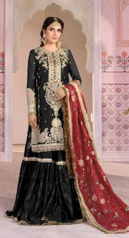 FEPIC ROSEMEEN MARIA B EMBROIDE VOL 3 60011 B BLACK PAKISTANI SUITS