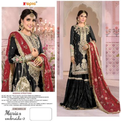 FEPIC ROSEMEEN MARIA B EMBROIDE VOL 3 60011 B BLACK PAKISTANI SUITS