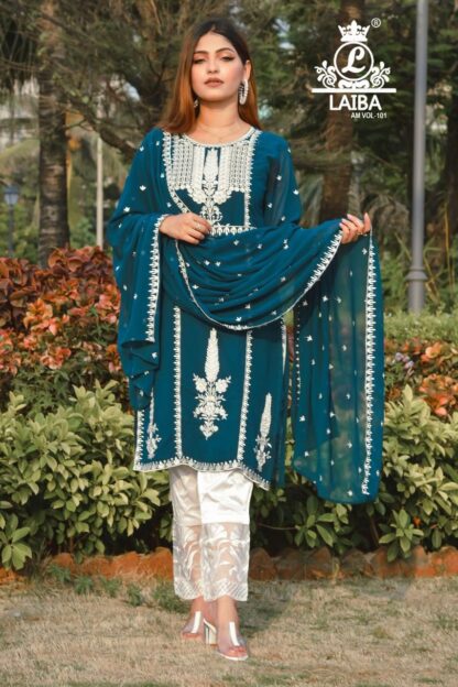 LAIBA AM VOL 101 PEACOCK GREEN KURTIS BEST PRICE