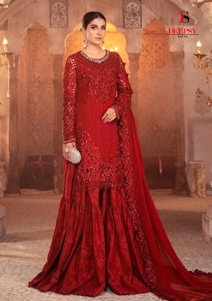 DEEPSY 1265 MARIA B EMBROIDERED 21 RED WESTERN DRESS ONLINE