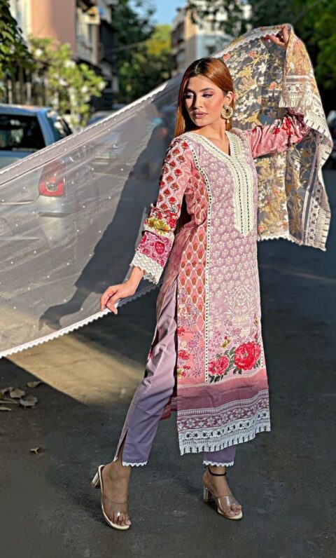 FEPIC ROSEMEEN 86005 SOBIA NAZIR LAWN COLLECTION PINK DRESSES AT WHOLESALE PRICE