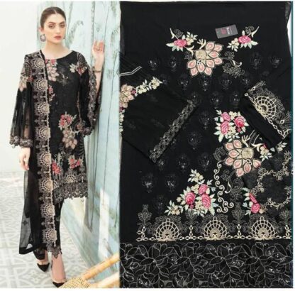 HOOR TEX 18007 A BLACK SALWAR KAMEEZ