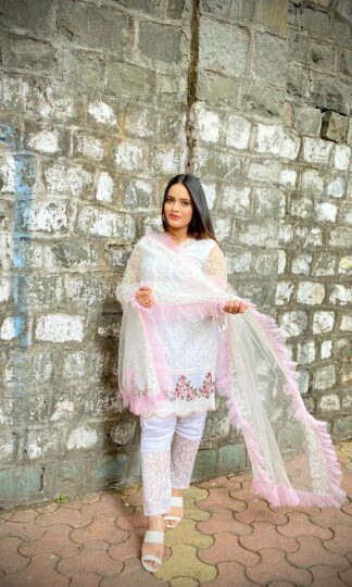 KAINAT FAB NOMI ANSARI WHITE PAKISTANI DRESSES