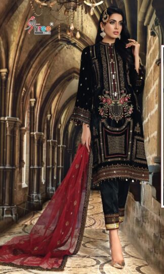 SHREE FABS S 442 VELVET PAKISTANI SUITS AT WHOLESALE PRICE